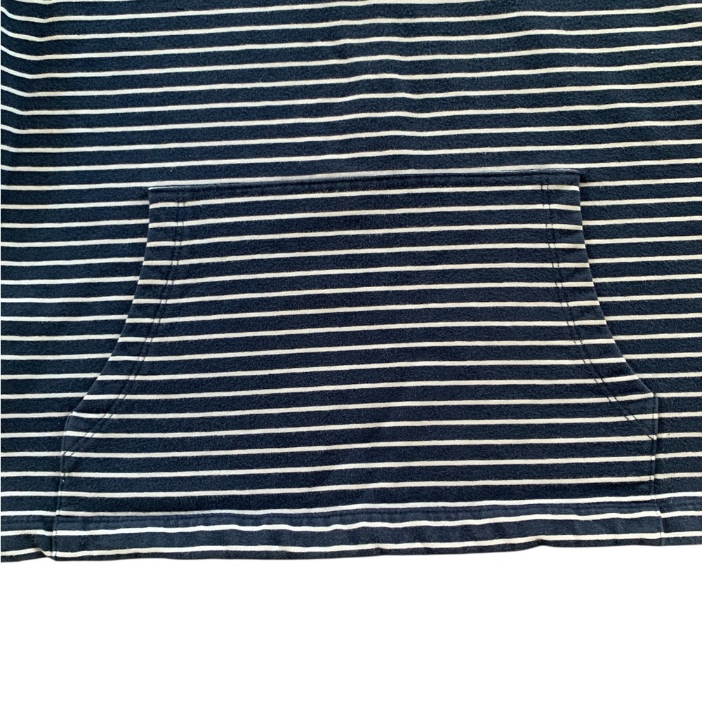 Talbots Navy Stripe Knit Top Small Coastal Grandma Ribbed Trim Pocket Preppy - Picture 4 of 6